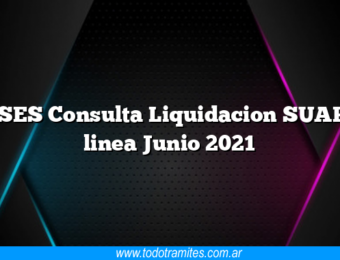 ANSES Consulta Liquidacion SUAF en linea Junio 2021