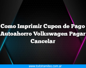 Como Imprimir Cupon de Pago Autoahorro Volkswagen Pagar Cancelar