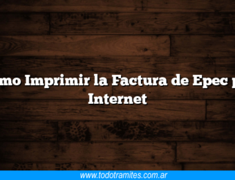 Como Imprimir la Factura de Epec por Internet