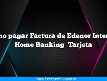 Como pagar Factura de Edenor Internet Home Banking Tarjeta