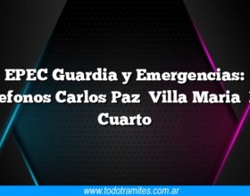 EPEC Guardia y Emergencias: Telefonos Carlos Paz Villa Maria Rio Cuarto