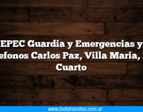 EPEC Guardia y Emergencias y Telefonos Carlos Paz, Villa Maria, Rio Cuarto