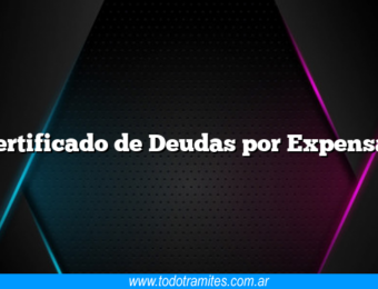 Certificado de Deudas por Expensas