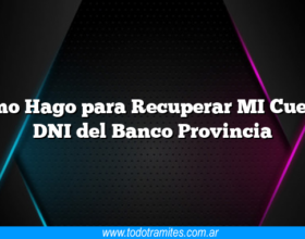 Como Hago para Recuperar MI Cuenta DNI del Banco Provincia