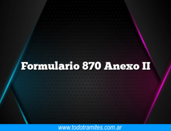 Formulario 870 Anexo II