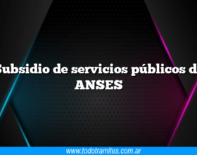 Subsidio de servicios públicos de ANSES