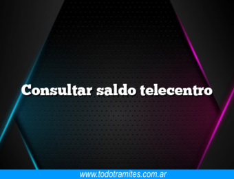 Consultar saldo telecentro