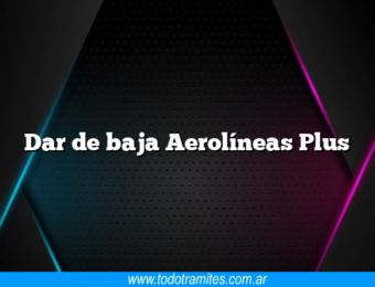 Dar de baja Aerolíneas Plus