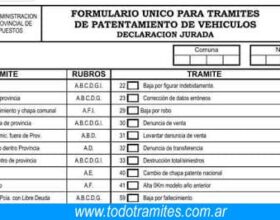 Formulario 1057 y Declaración Jurada de Patentamiento de Vehículo