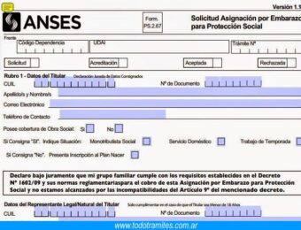 Formulario PS 2.67 y Asignación por Embarazo
