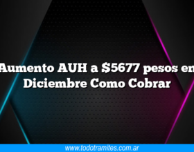 Aumento AUH a $5677 pesos en Diciembre Como Cobrar