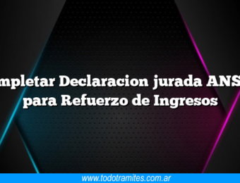 Completar Declaracion jurada ANSES para Refuerzo de Ingresos