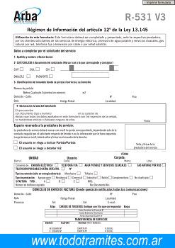 Conoce Como Presentar El Formulario R-531 V3 - Arba 2 Para qué sirve el Formulario R-531 v3