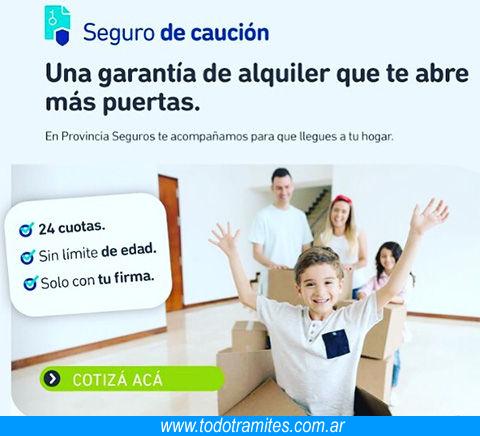 requisitos para seguro de caución