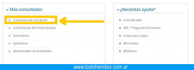constancia de inscripcion afip